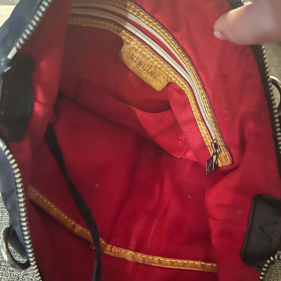 MZ Wallace Parker Leopard Jacquard Leather Trim Nylon Tote - Picture 8 of 9